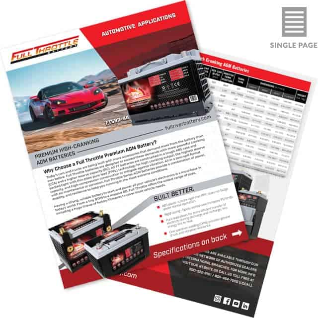 Market Sheet for Automotive Applications