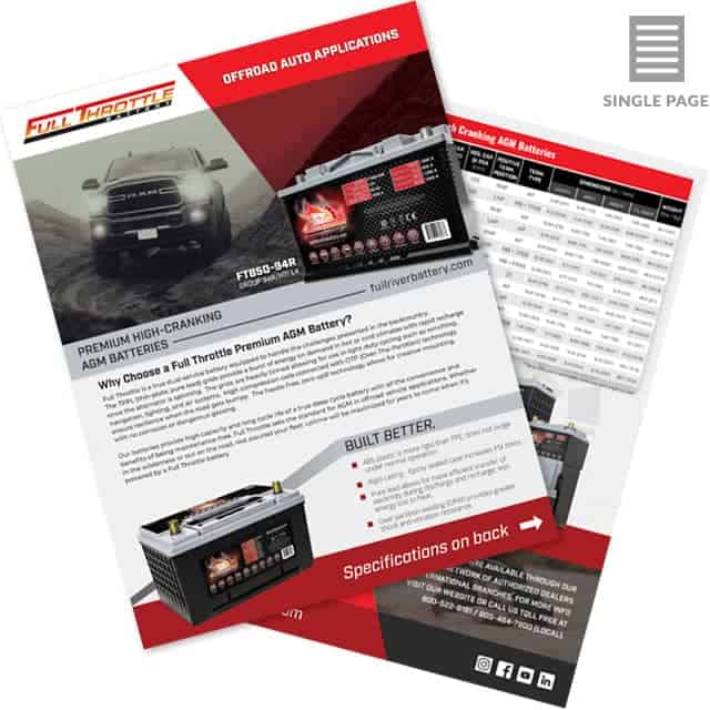 Market Sheet for Off-Road Applications