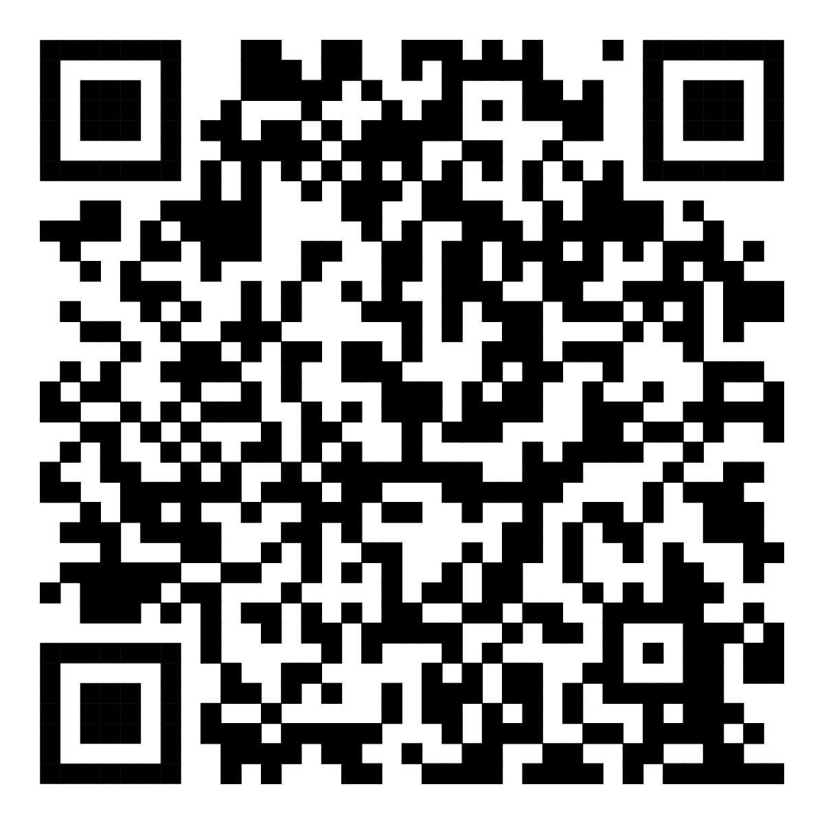 A black and white qr code on a white background.